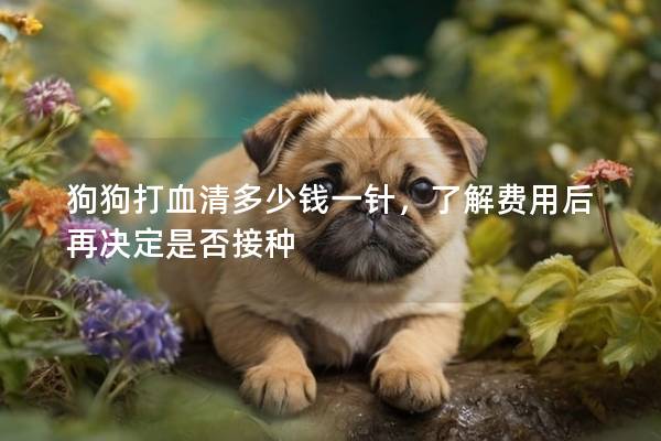 狗狗打血清多少錢一針，了解費用后再決定是否接種