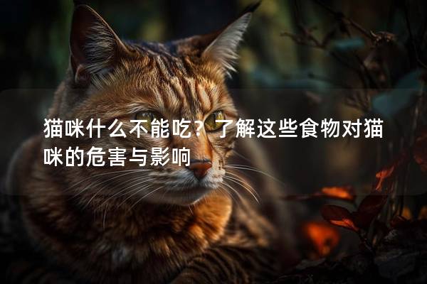 貓咪什么不能吃？了解這些食物對(duì)貓咪的危害與影響