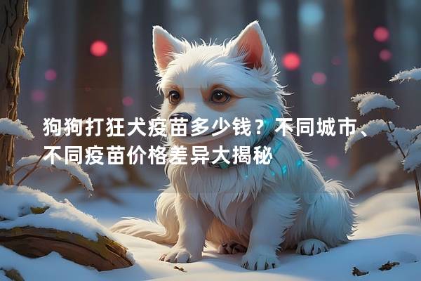 狗狗打狂犬疫苗多少錢？不同城市、不同疫苗價格差異大揭秘