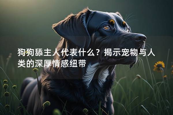 狗狗舔主人代表什么？揭示寵物與人類的深厚情感紐帶